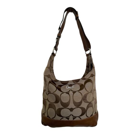 Coach F17490 Brown/Purple Inside Signature Collection Shoulder Bag - Picture 1 of 16